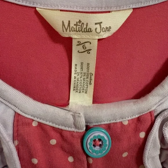 Matilda Jane Pink Polka Dot and Floral Dress - Picture 2 of 2